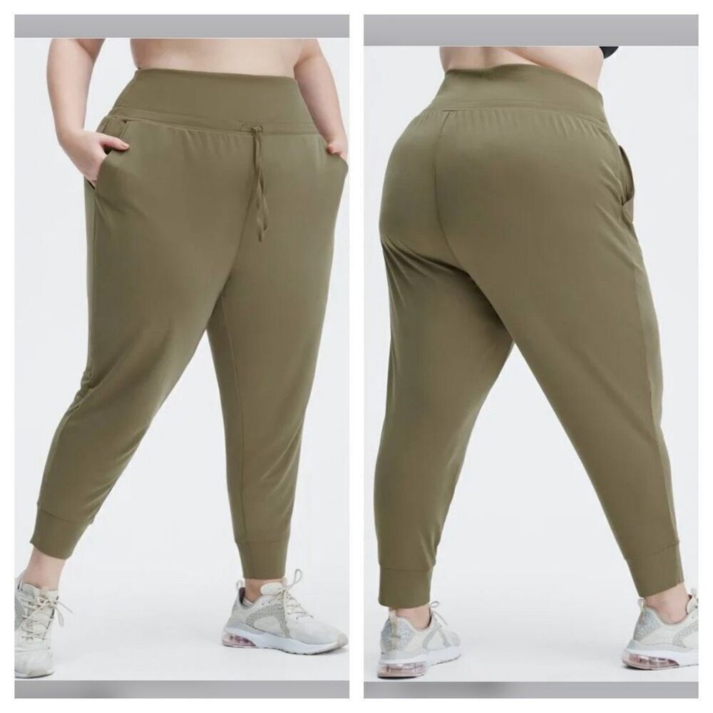 NEW Fabletics Maj Sleek Knit jogger pants‎ II Size 2X olive green